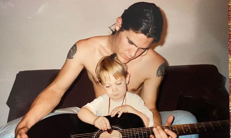 An old picture of Trevor Brolin and his father, Josh Brolin